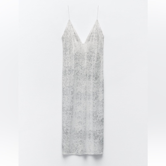 ZARA SEQUIN MIDI DRESS - Picture 2 of 6